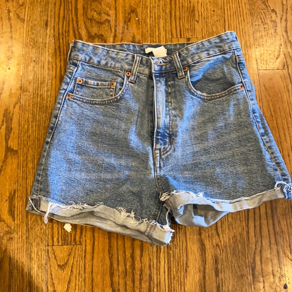 High waisted jean shorts